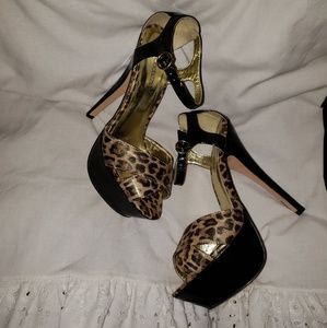Shoedazzle Platform Stiletto Cheetah Print Sz 8